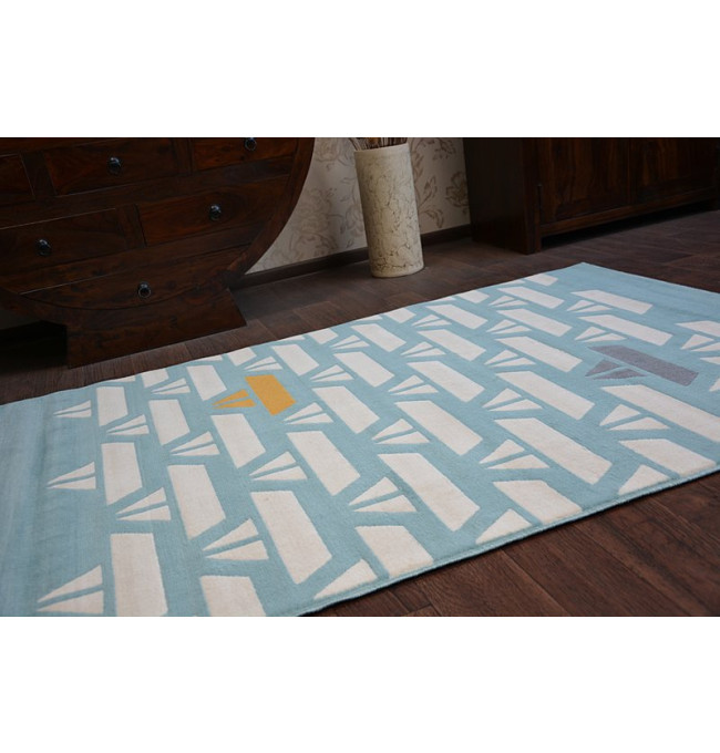 Koberec PASTEL 18411/032 - Lodičky tyrkys / krém / šedý / zlatý