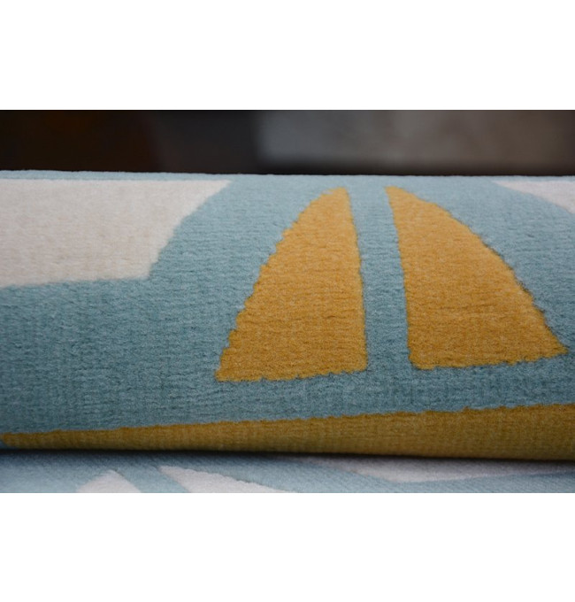 Koberec PASTEL 18411/032 - Lodičky tyrkys / krém / šedý / zlatý