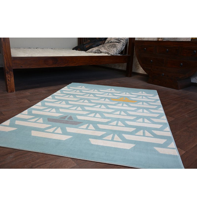 Koberec PASTEL 18411/032 - Lodičky tyrkys / krém / šedý / zlatý