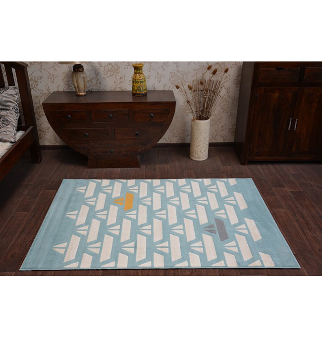 Koberec PASTEL 18411/032 - Lodičky tyrkys / krém / šedý / zlatý