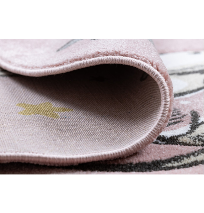 Koberec PETIT ELEPHANT Slůně HVĚZDY kruh růžový