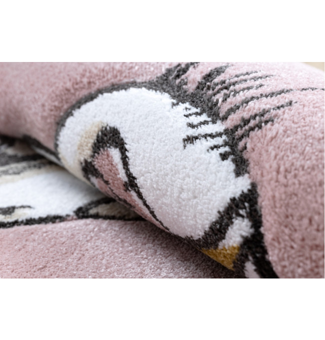 Koberec PETIT ELEPHANT Slůně HVĚZDY kruh růžový