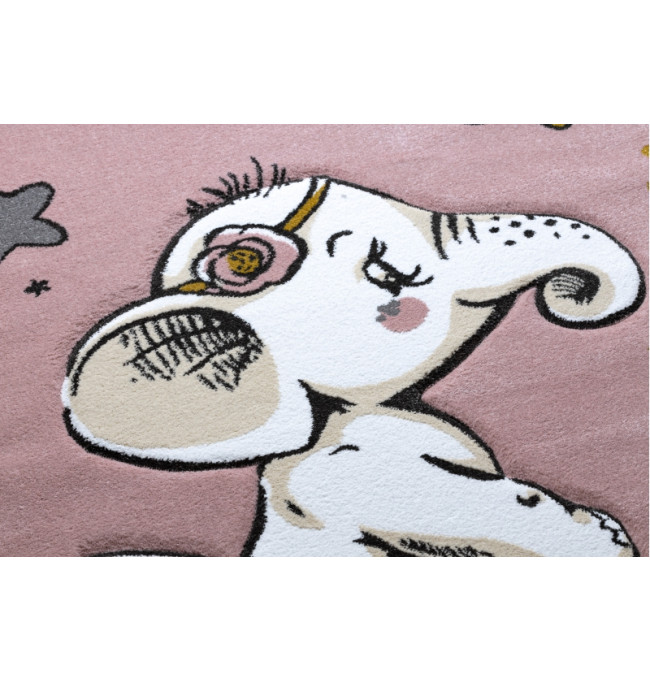 Koberec PETIT ELEPHANT Slůně HVĚZDY kruh růžový