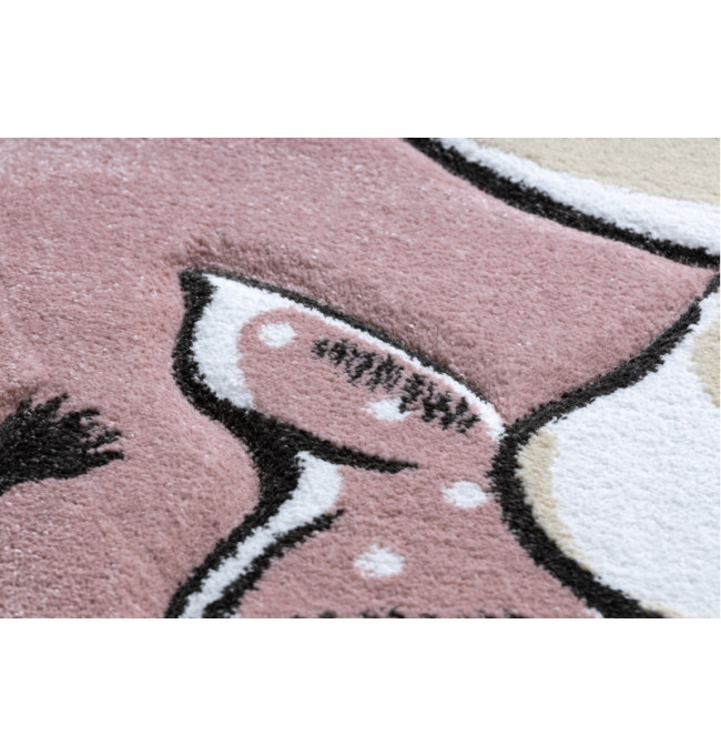 Koberec PETIT ELEPHANT Slůně HVĚZDY kruh růžový