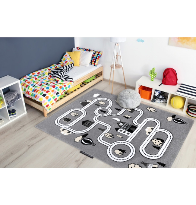 Koberec PETIT TOWN MĚSTO ULICE šedý