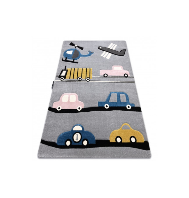 Koberec PETIT TOYS HRAČKY AUTA šedý