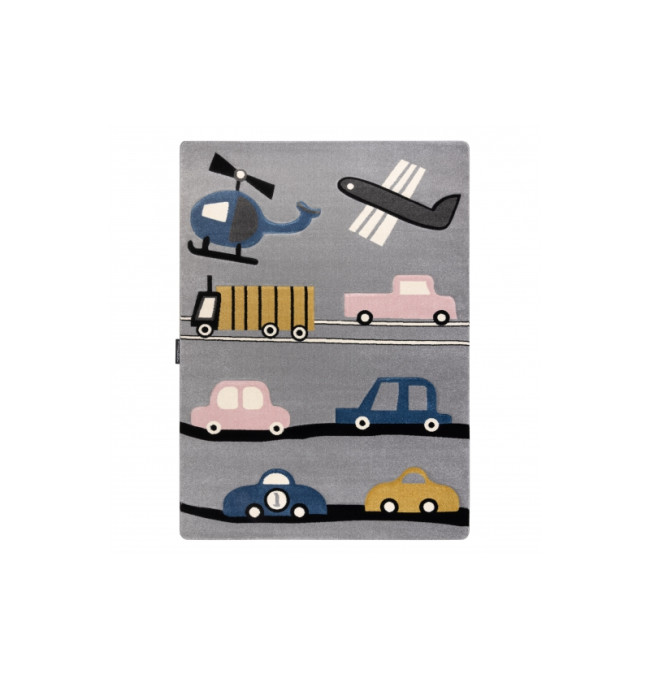 Koberec PETIT TOYS HRAČKY AUTA šedý