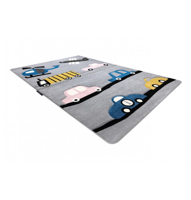 Koberec PETIT TOYS HRAČKY AUTA šedý