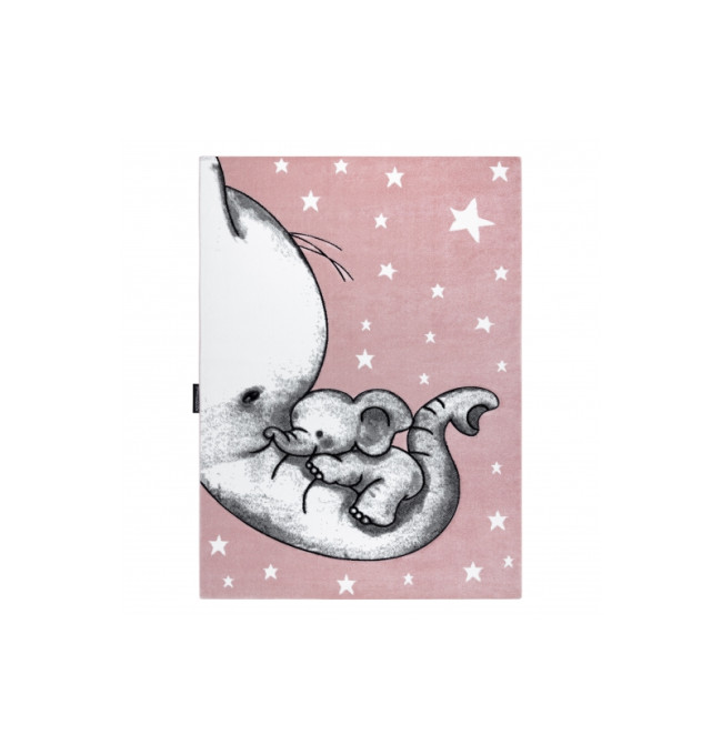 Koberec PETIT TRUMPET TRÚBA SLONÍ SLONÍK HVĚZDY růžový