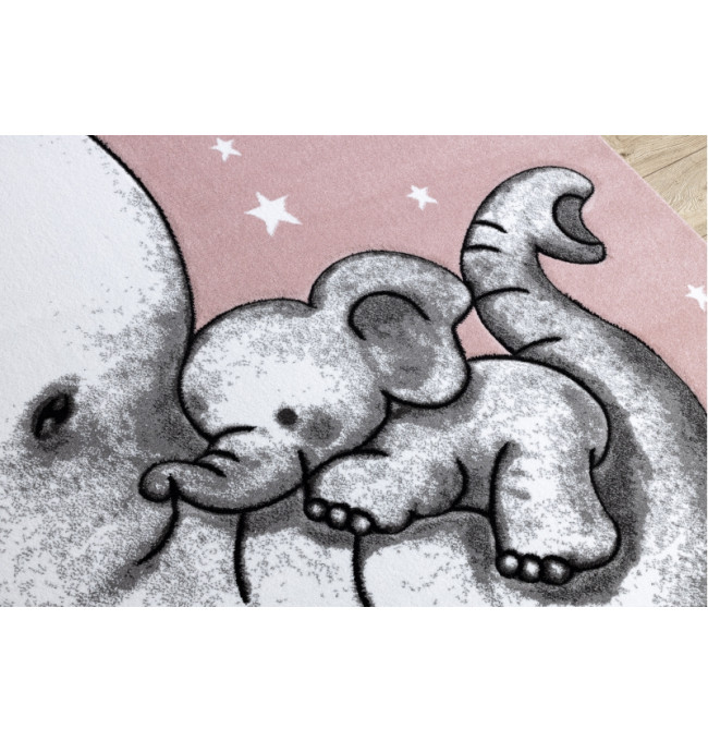 Koberec PETIT TRUMPET TRÚBA SLONÍ SLONÍK HVĚZDY růžový