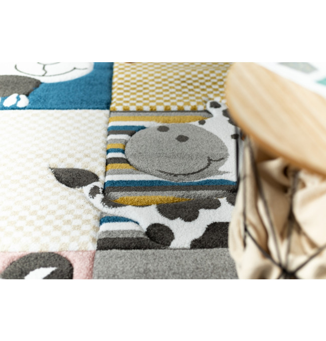 Koberec PETIT ZOO ZVÍŘÁTKA krém / šedý