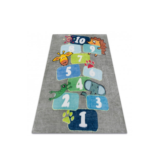 Koberec PLAY Klasy čísla zvířátka G3554-4 šedý