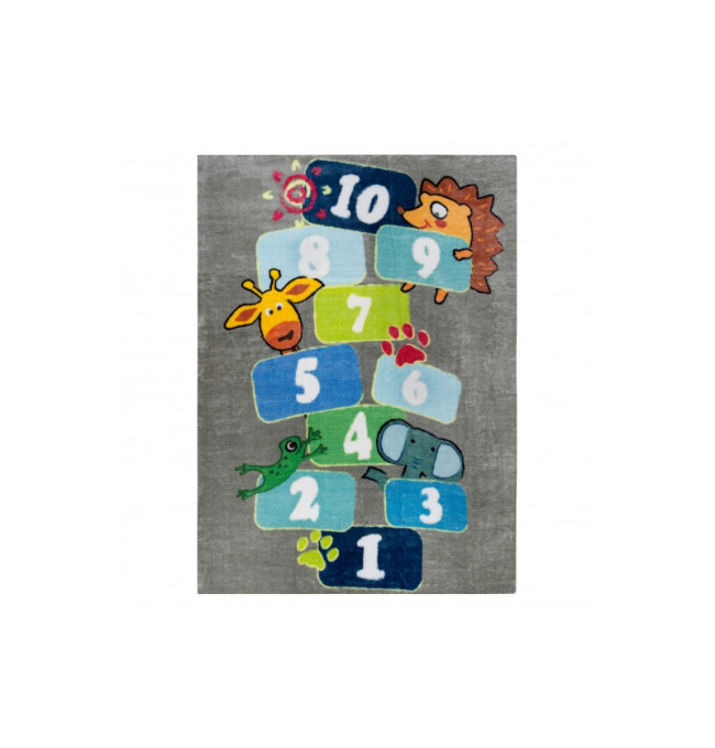 Koberec PLAY Klasy čísla zvířátka G3554-4 šedý