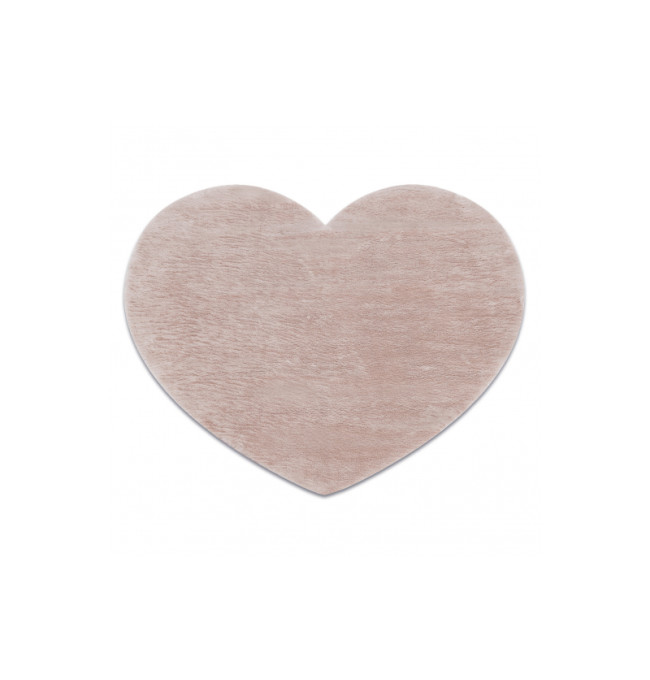 Koberec protiskluzový SHAPE 3105 Srdce Shaggy - špinavě růžový plyš