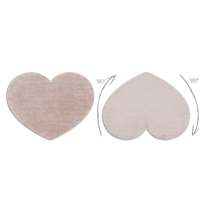 Koberec protiskluzový SHAPE 3105 Srdce Shaggy - špinavě růžový plyš