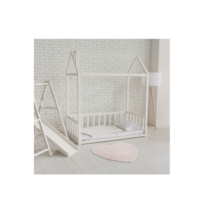 Koberec protiskluzový SHAPE 3105 Srdce Shaggy - špinavě růžový plyš