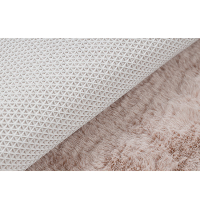 Koberec protiskluzový SHAPE 3105 Srdce Shaggy - špinavě růžový plyš