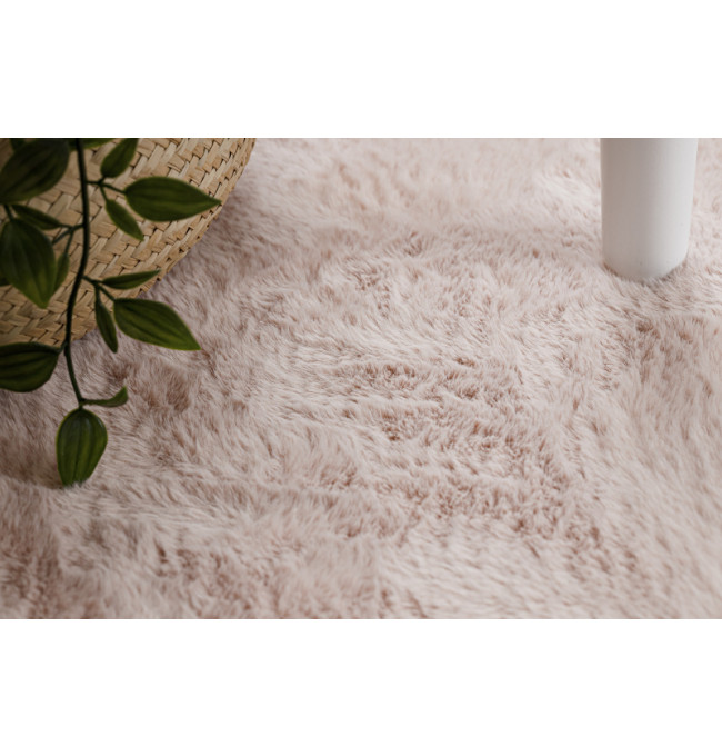 Koberec protiskluzový SHAPE 3105 Srdce Shaggy - špinavě růžový plyš