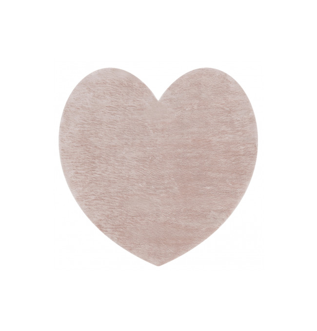 Koberec protiskluzový SHAPE 3105 Srdce Shaggy - špinavě růžový plyš