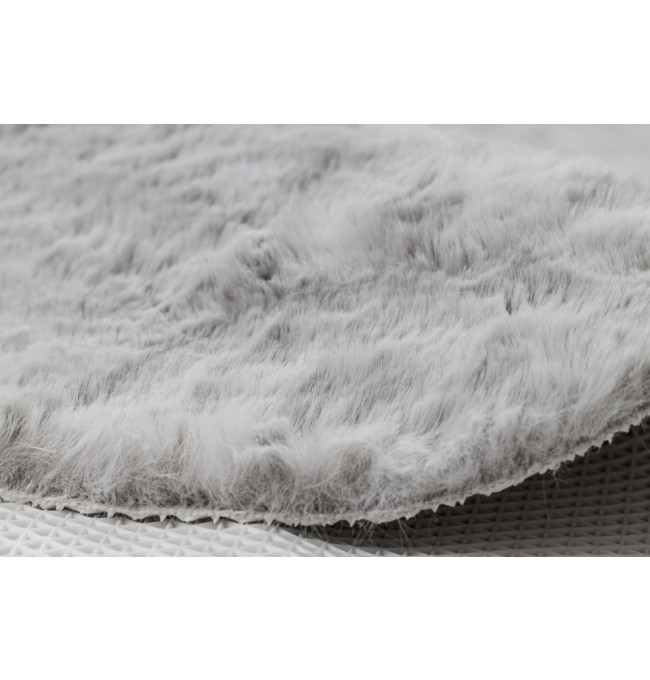 Koberec protiskluzový SHAPE 3106 Kvítek Shaggy - šedý plyš