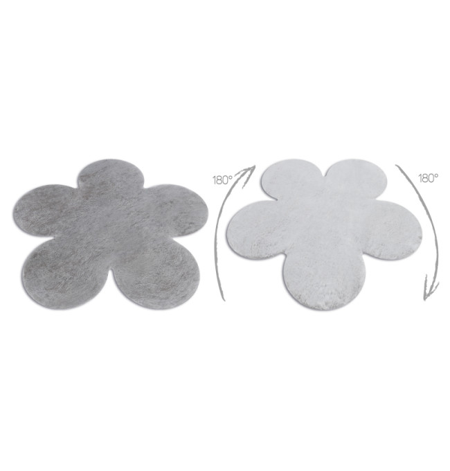 Koberec protiskluzový SHAPE 3106 Kvítek Shaggy - šedý plyš