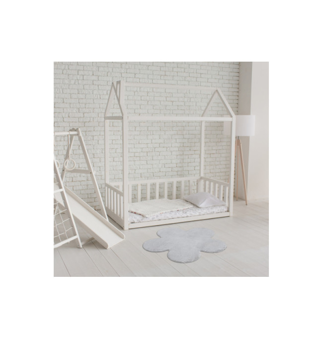 Koberec protiskluzový SHAPE 3106 Kvítek Shaggy - šedý plyš