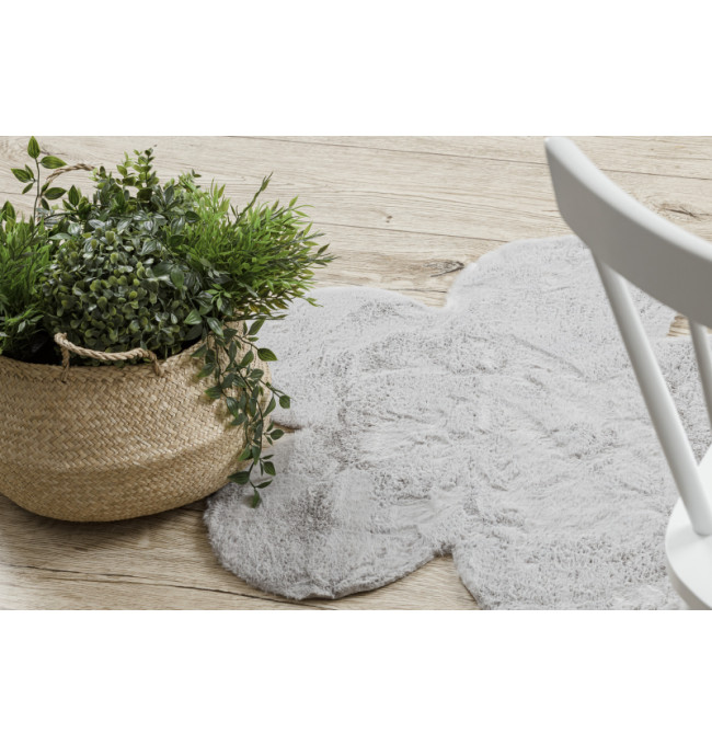 Koberec protiskluzový SHAPE 3106 Kvítek Shaggy - šedý plyš