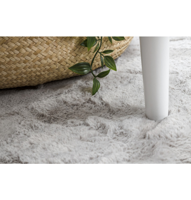 Koberec protiskluzový SHAPE 3106 Kvítek Shaggy - šedý plyš