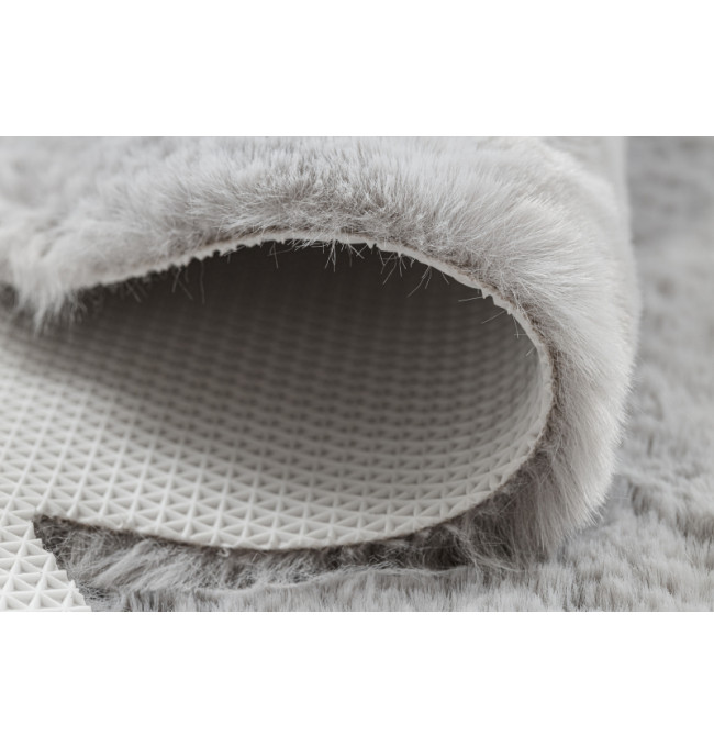 Koberec protiskluzový SHAPE 3106 Kvítek Shaggy - šedý plyš