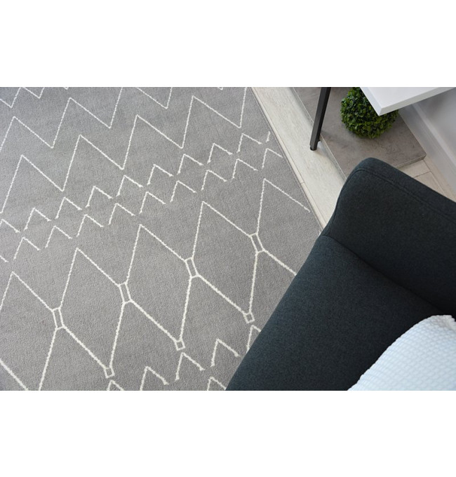 Koberec SENSE Micro 81249 ETNO Cik Cak stříbrný/bílý