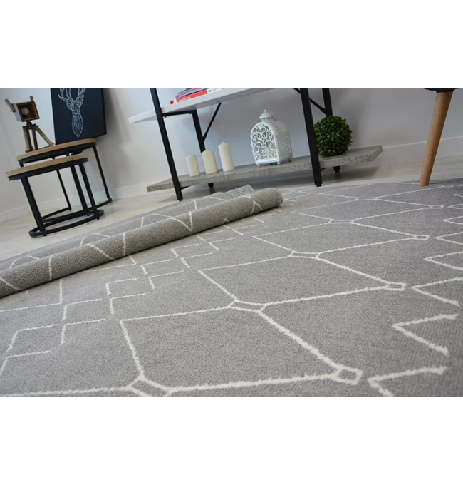 Koberec SENSE Micro 81249 ETNO Cik Cak stříbrný/bílý