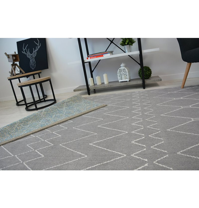 Koberec SENSE Micro 81249 ETNO Cik Cak stříbrný/bílý