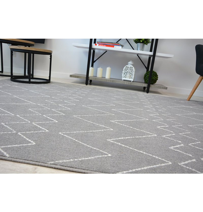 Koberec SENSE Micro 81249 ETNO Cik Cak stříbrný/bílý