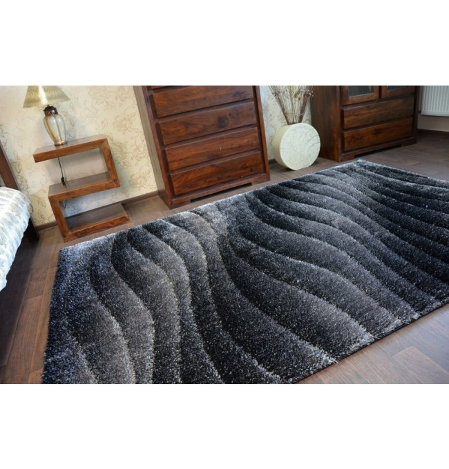 Koberec Shaggy SPACE 3D B222 tmavě šedý