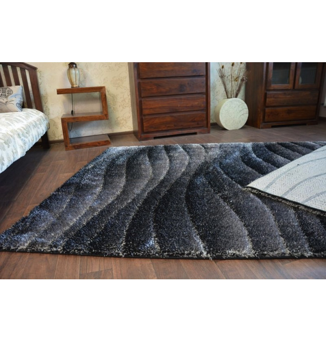 Koberec Shaggy SPACE 3D B222 tmavě šedý