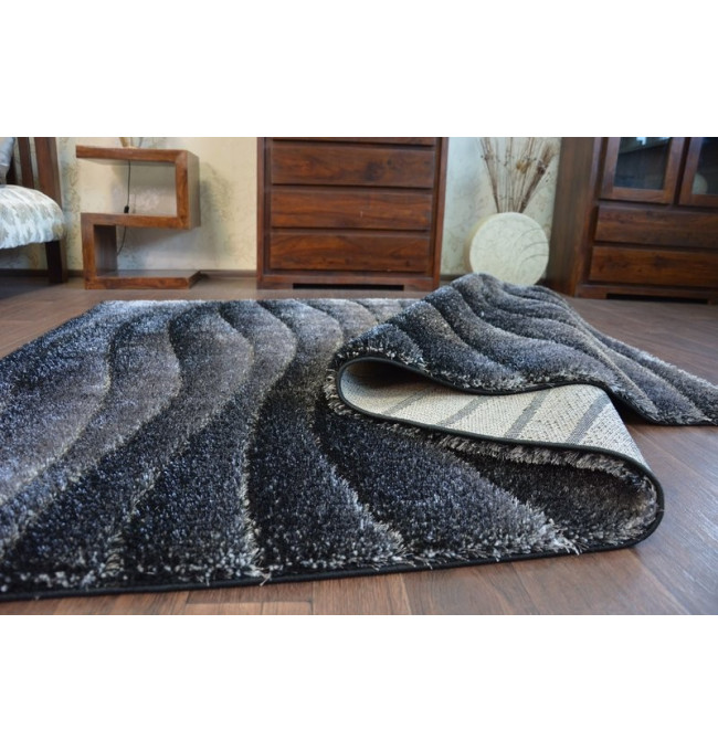 Koberec Shaggy SPACE 3D B222 tmavě šedý