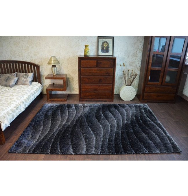 Koberec Shaggy SPACE 3D B222 tmavě šedý