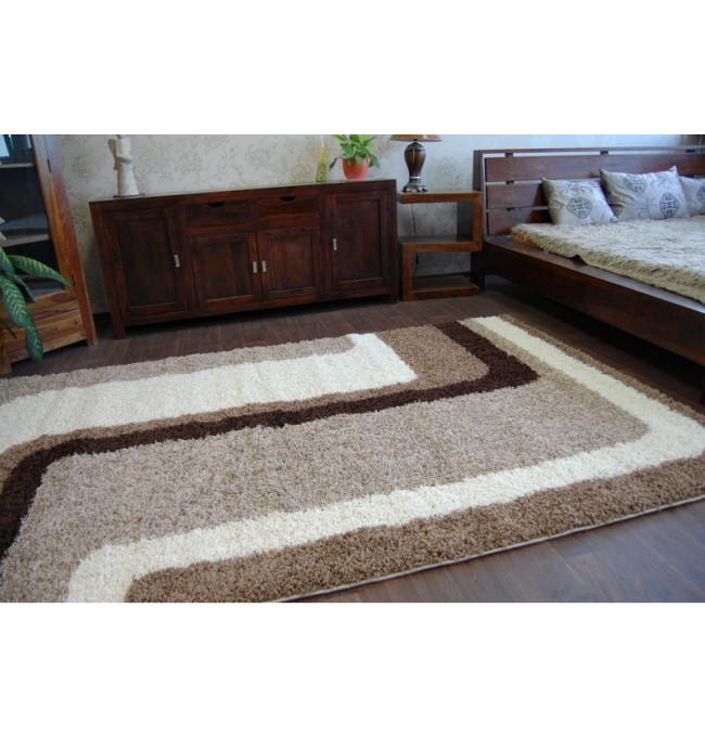 Koberec SHAGGY ZENA 2527 jasny béž/tmavý béž