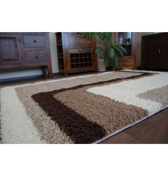 Koberec SHAGGY ZENA 2527 jasny béž/tmavý béž