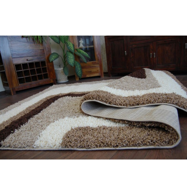 Koberec SHAGGY ZENA 2527 jasny béž/tmavý béž