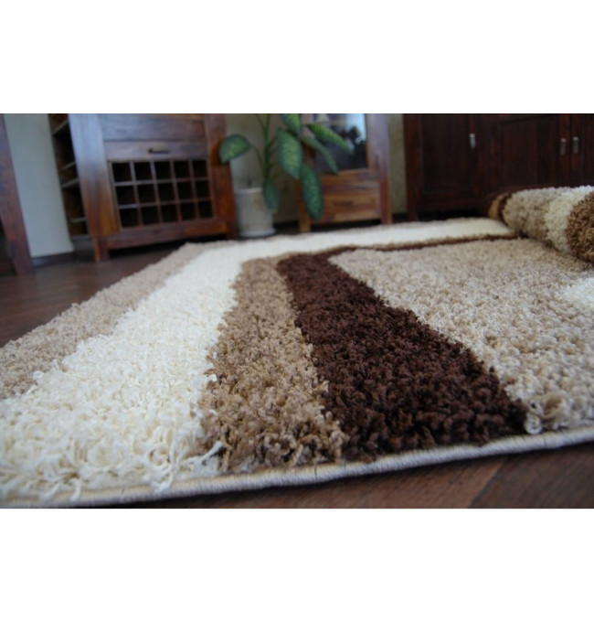 Koberec SHAGGY ZENA 2527 jasny béž/tmavý béž