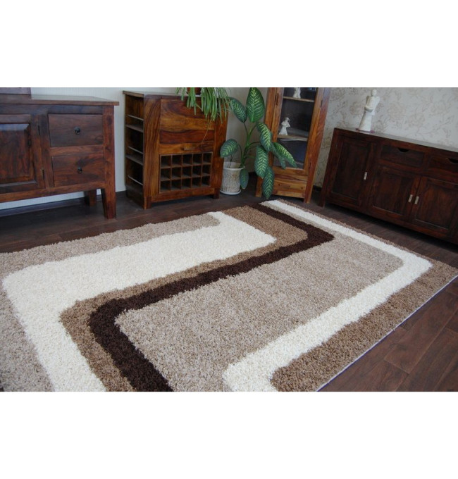 Koberec SHAGGY ZENA 2527 jasny béž/tmavý béž
