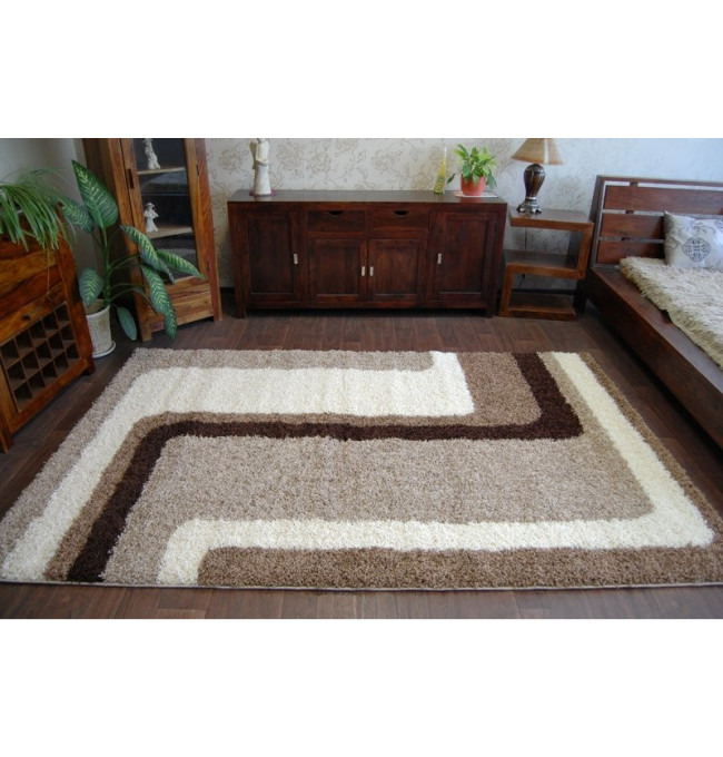 Koberec SHAGGY ZENA 2527 jasny béž/tmavý béž