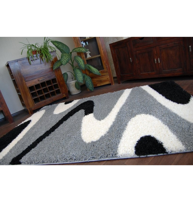 Koberec SHAGGY ZENA 3310 šedý / černý