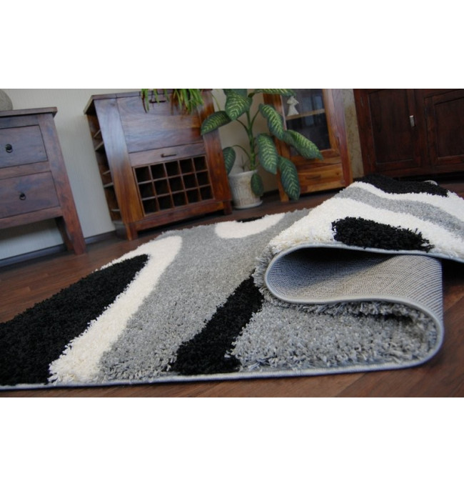 Koberec SHAGGY ZENA 3310 šedý / černý