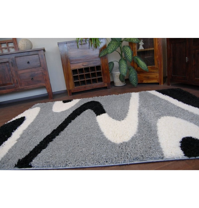 Koberec SHAGGY ZENA 3310 šedý / černý