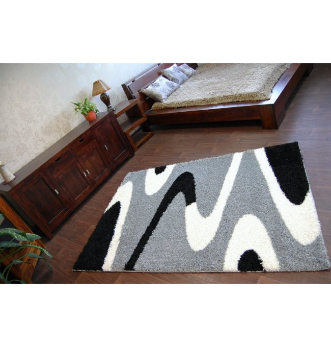 Koberec SHAGGY ZENA 3310 šedý / černý