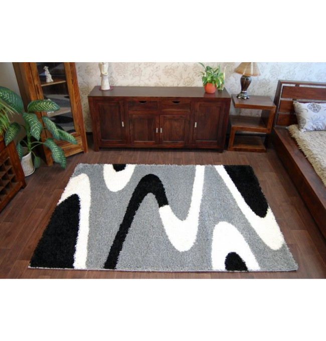 Koberec SHAGGY ZENA 3310 šedý / černý