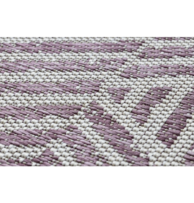 Koberec SIZAL COLOR 47176260 Linie, trojúhelníky, Zygzak - béžový / špinavě růžový