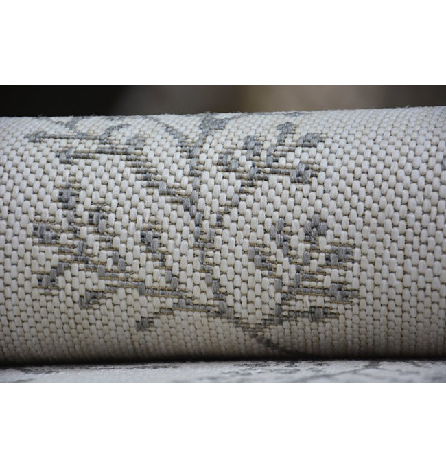 Koberec SIZAL FLAT 48774/367 Lístky ptáků krém šedý